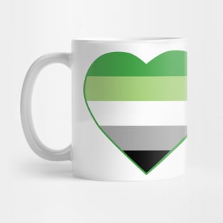 Pride Flag Heart Aromantic Mug